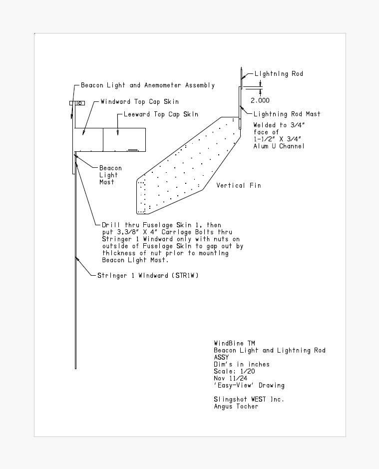 WindBine TM Beacon Light Mast - Part #BLMST