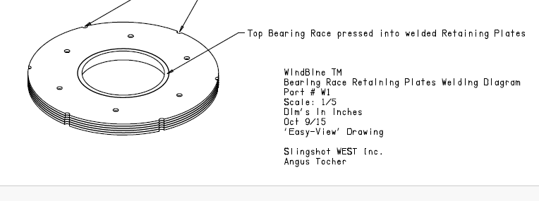WindBine TM Bearing Race Retaining Plates Welding Diagram - #W1