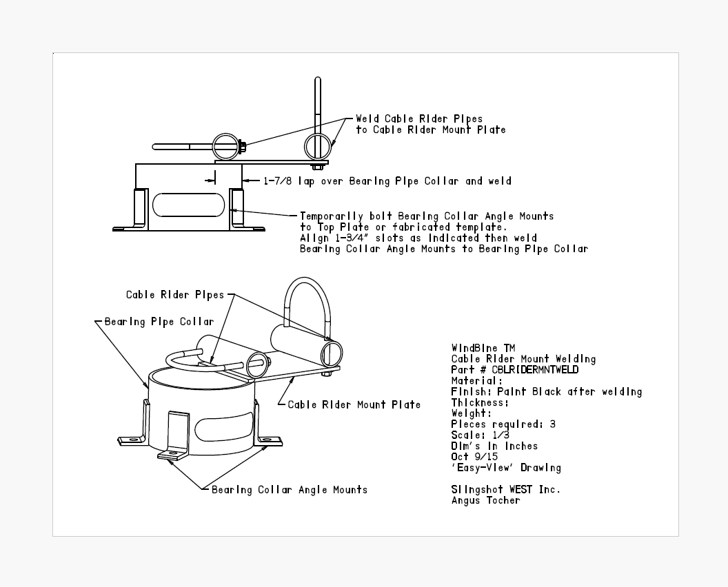 WindBine TM Cable Rider Mount Plate - Part #CBLRYDMP