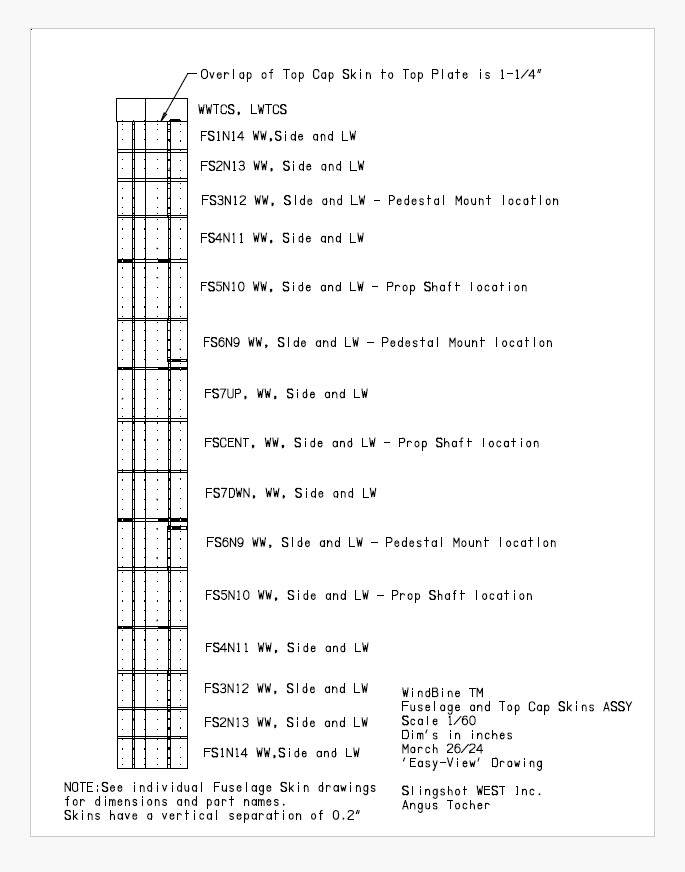 WindBine TM Fuselage Skin 4 and 11 WW - Part #FS4N11WW