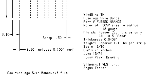 WindBine TM Fuselage Skin Bands - Part #FUSESKINBANDS