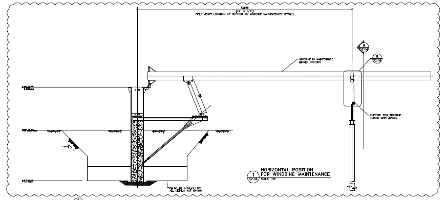 WindBIne TM Tilt Base Hydraulic Lay Down Support Engineering Drawing S204