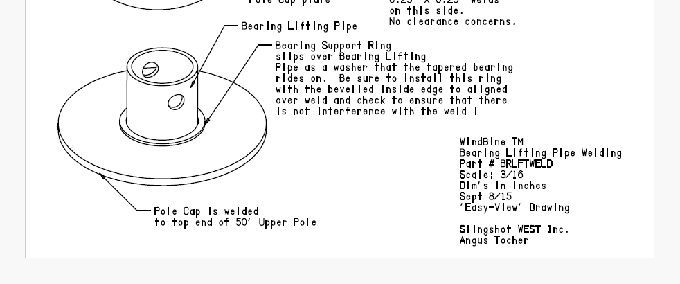 WindBine TM Bearing Lifting Pipe Welding Diagram - #BRLFTWELD
