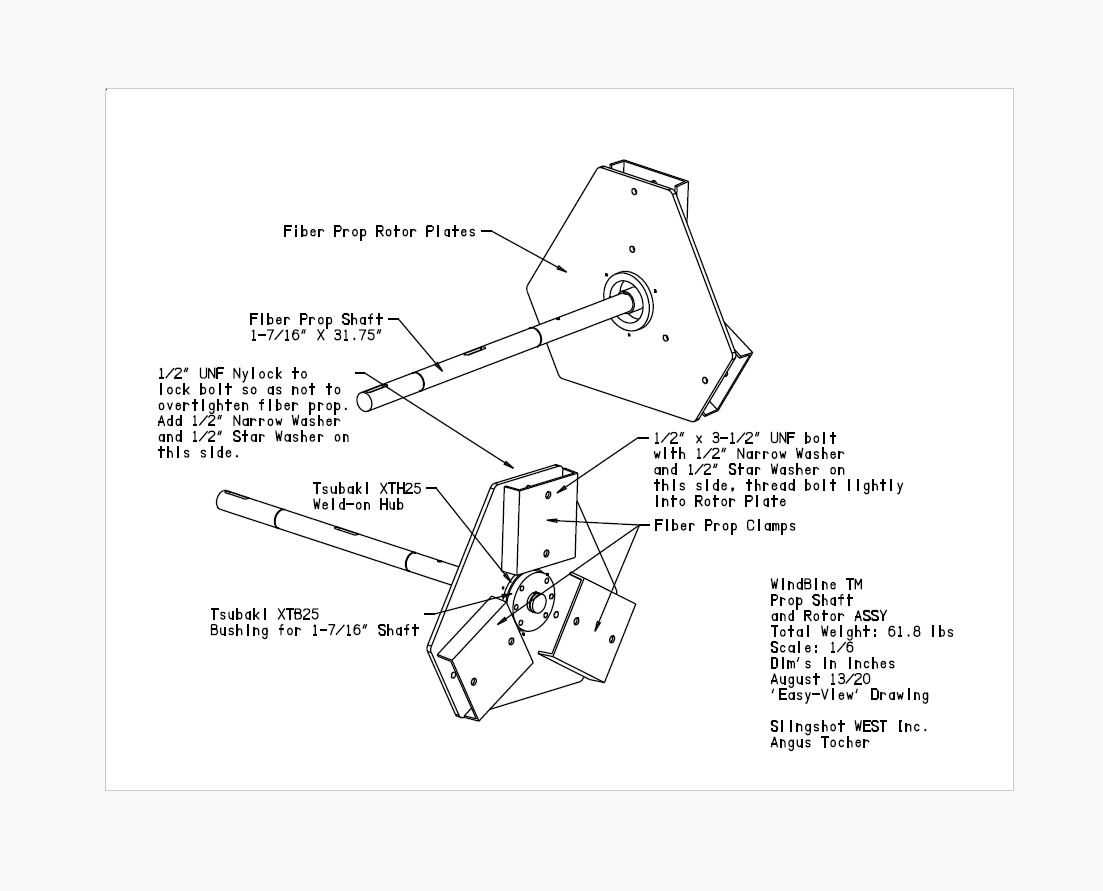 WindBine TM Prop Shaft and Rotor ASSY