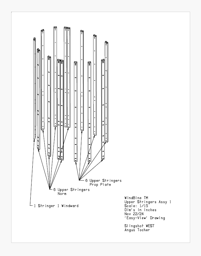 WindBine TM Upper Stringer Prop Plate - Part #STR2