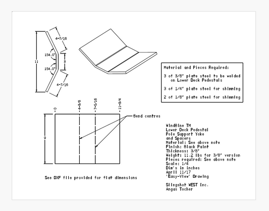 WindBine TM Lower Deck Pedestal Pole Support Yoke and Spacers