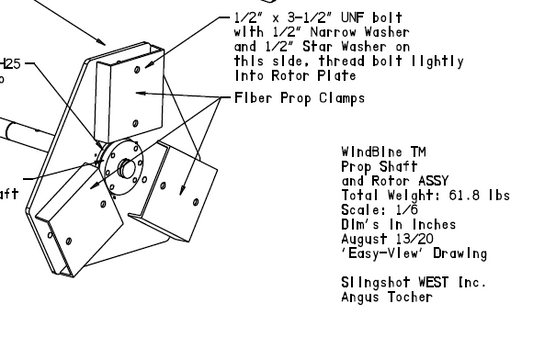 WindBine TM Fiber Prop Clamp - Part #FPRPCLMP