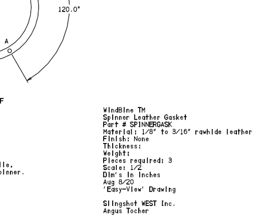 WindBine TM Spinner Leather Gasket - Part #SPINNERGASK