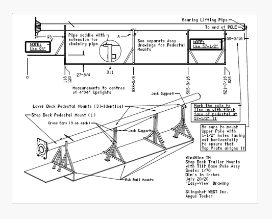 WindBine TM Trailer Mounts - Step Ped Pole Support
