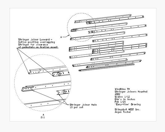 WindBine TM Stringer Joiners Mounted ASSY