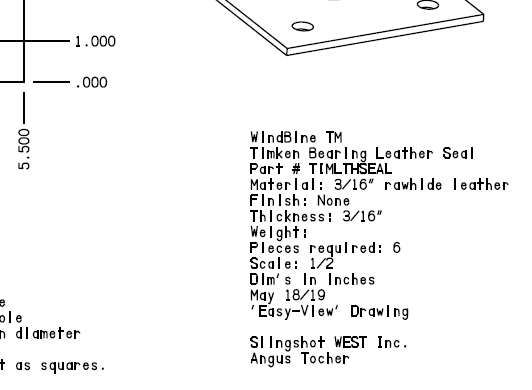 WindBine TM Timken Bearing Leather Seal - Part #TIMLTHSEAL