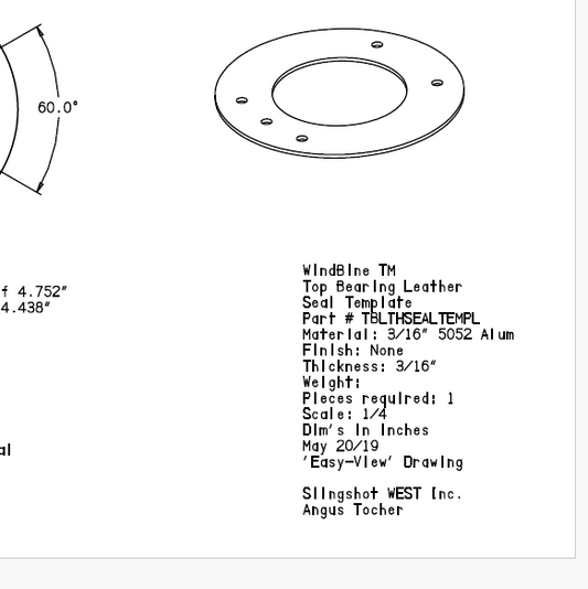WindBine TM Top Bearing Leather Seal - Part #TBLTHSEAL